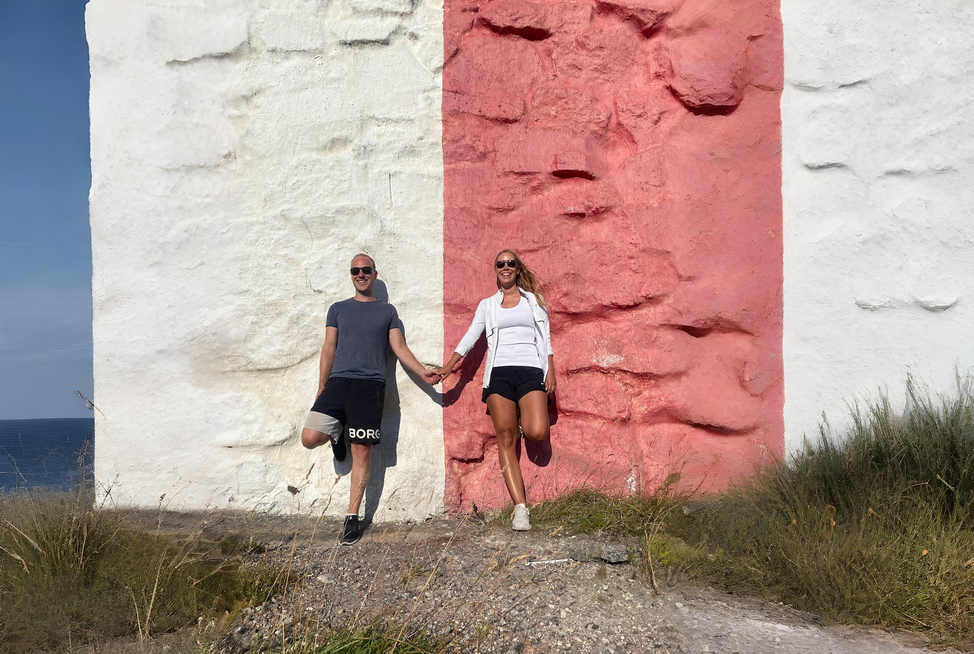 Heini and Miikka at a lighthouse on the Finnish coast