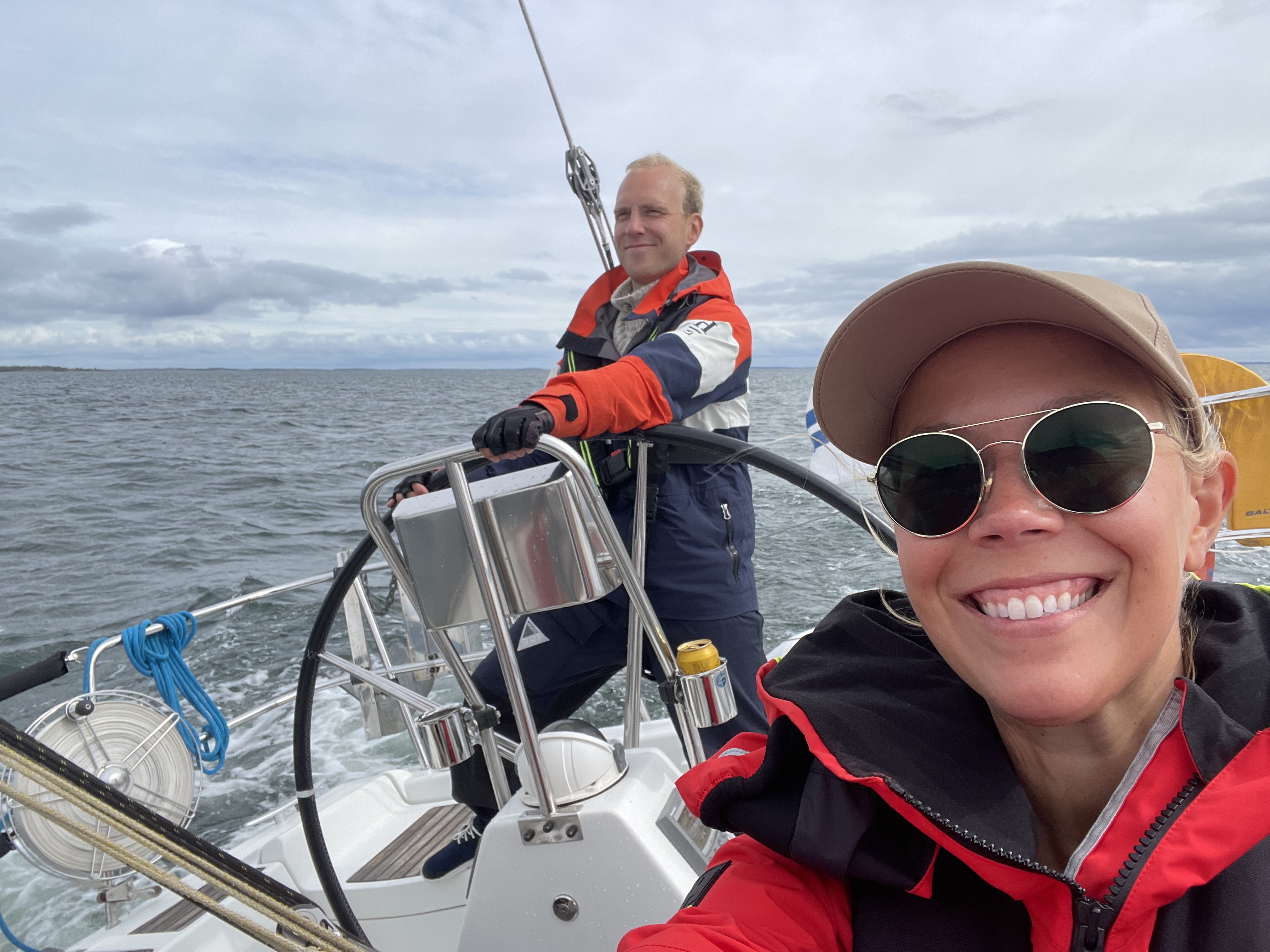 Heini and Miikka sailing on the Finnish coast